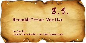 Brendörfer Verita névjegykártya